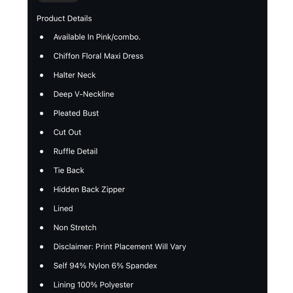 NEW Fashion Nova Shantel Chiffon Floral Maxi Dress Size Small - Picture 6 of 8